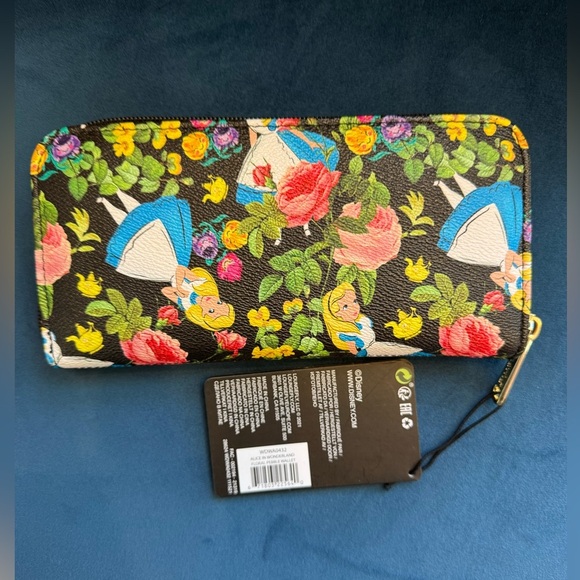 Disney Loungefly Alice in Wonderland Floral Zip Around Wallet NWT - Picture 3 of 3